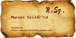 Marosi Szilárd névjegykártya