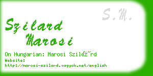 szilard marosi business card